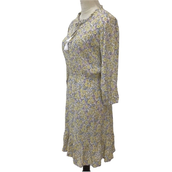 Loft Beach Peasant Boho Floral Tassel Tie Dress Cover Up Size Small - Picture 3 of 6